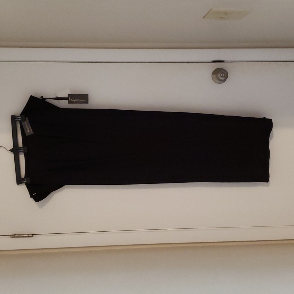 Black palazzo suit pants